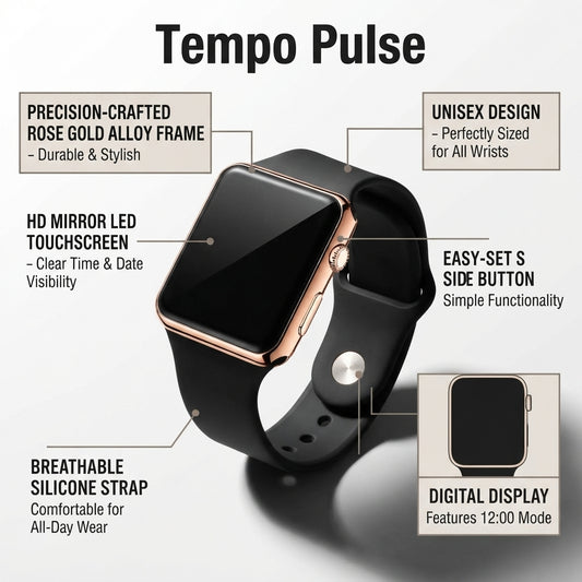 Unisex Square Digital Sports Watch